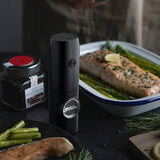 Electric Automatic Salt And Pepper Grinder Set Rechargeable With USB Gravity Spice Mill Adjustable Spices Grinder With LED Light