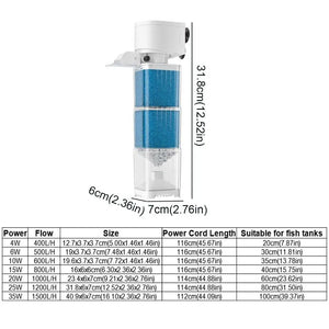 Mute Fish Tank Submersible Filter Plastic Built-in Filter Water Purification Water Circulation Pump Removable Suction Toilet