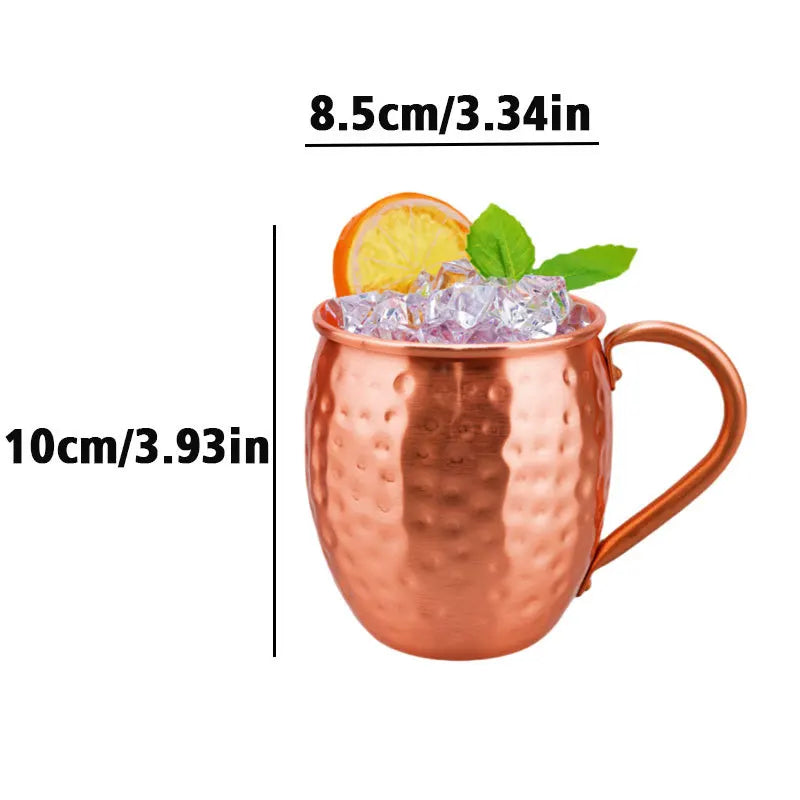 350/550ML Moscow Wine Glass Mule Mug Pure Copper Cocktail Cup Creative Hammer Point Texture Bar Beer Cold Drink Glasses