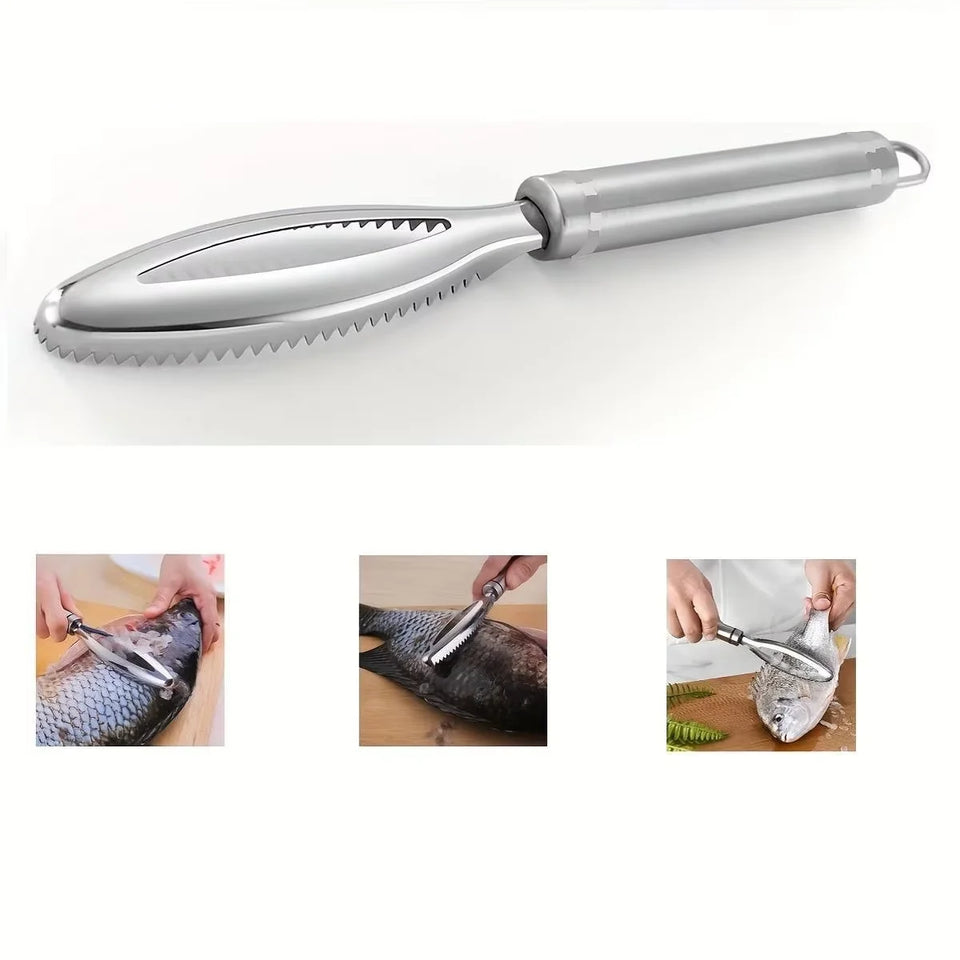 New Stainles Fish Scales Scraping Graters Fast cleaner Remove skin brush Cleaning Scraper Peeler bone scaler Tongs tweezers tool