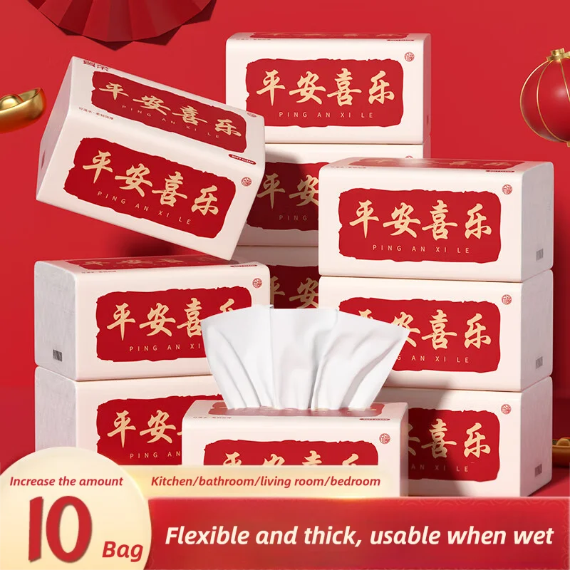 4/10/30 large packs of toilet paper can be wet water pliable log affordable pack tissues napkins 5 layer thickened embossed