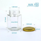Glass Jars With Lids 4 OZ Mason Jars Spice Jars Honey Jars Hexagon Jars for Sealing Canning Jars for Food Storage Overnight Oat
