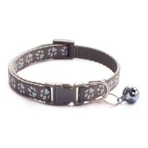 HABO Collar With Bell Cartoon Footprint Colorful Dog Puppy Cat Accessories Kitten Collar Adjustable Safety Bell Ring Necklace