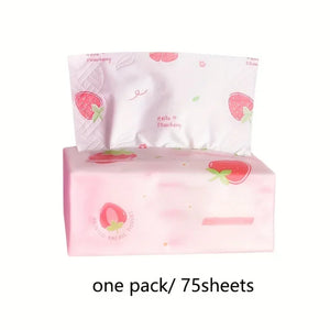 1 Pack/5 Packs/10Packs  of Strawberry Printed 4-layer Soft Paper, Household Paper, Toilet Paper, Napkins, Kitchen Paper