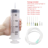 100-550ml Large Syringes With Tube for Liquid Plastic Syringes With Tip Cap for Glue Dispensing, Watering, Refilling, Feeding