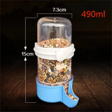 120/240/490ML Bird Feeder Automatic Cage Hanging Parrot Feeder Water Dispenser for Small Medium Large Bird Pet Cage Accessories