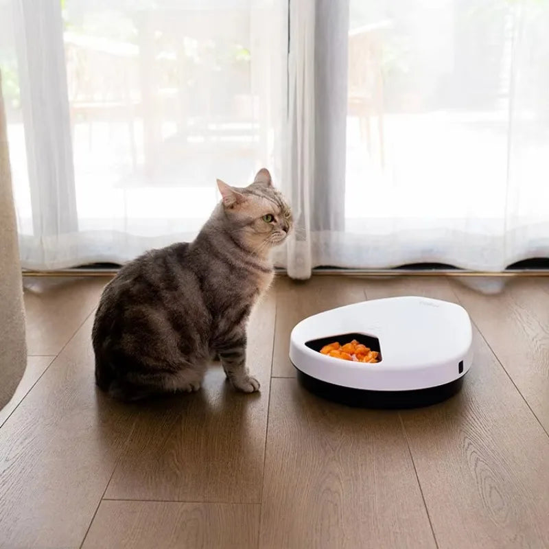 Electric Automatic Cat Feeder Wet Food With Cooling Eco-Friendly Adjustable Steel Bowls for Water & Dog Use