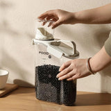 Airtight Rice Storage Container with Measuring Cup Cereal Dry Food Containers Dispenser Pet Dog Cat Food Container Box BPA Free
