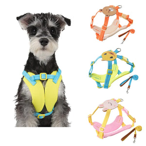 Cute Duck Adjustable Cat Harness Leash Pets Collar for Small Dog Cats Safe Comfortable Outdoor Walks Rope For Puppy Accessorie