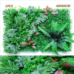 Green Artificial Plants Wall Panel Plastic Outdoor Lawns Fake Flowers Decor  Wedding Backdrop Party Garden Grass Flower Wall