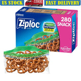 Snack Bags 280 Count Resealable Plastic Bags with EasyGuide Texture Grip Seal Technology Fresh Food Storage and Convenience