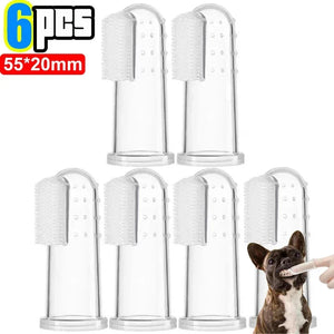 Silicone Soft Pet Finger Cuff Toothbrushes Dog Brush Bad Breath Tartar Teeth Care Tool Cat Cleaning Scrub Silicagel Pet Supplies