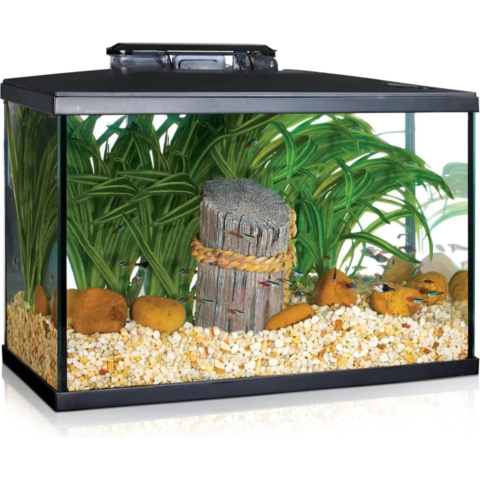 Beginner-Friendly 5 Gallon LED Aquarium Kit for New Fish Enthusiasts