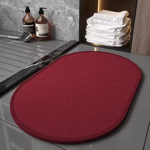 8mm Quick Dry Braided Standing Rug Bathroom Door Mat Water Absorbent Shower Non-slip Bath Mat