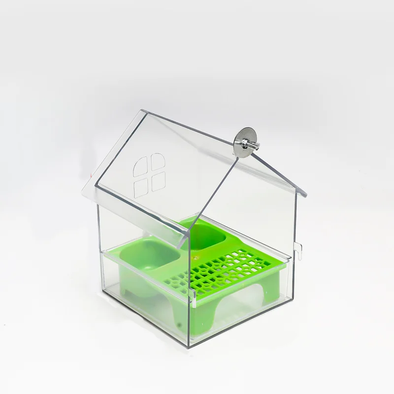 Bird Cage Feeder Parakeet Bathtub Drinker Feeding Portable Multifunction Hanging Bird Bath Hanging Shower Box for Parakeets