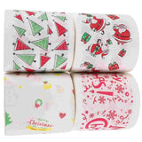 4 Rolls Christmas Pattern Toilet Paper Xmas Santa Claus Decor Tissue Towel Napkin Napkins