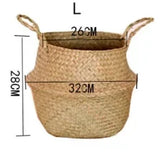 Seaweed Wicker Basket Rattan Hanging Flowerpot  Dirty Clothes    Storage    WF1015