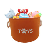 Round Pet Toy Basket Cat Dog Toys Storage Box Foldable Clothes Storage Basket with Handle Pet Supplies Dog Accessories