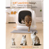 Automatic Open-Top Cat Litter Box with App Control, Safety Features, and Odor Control, Large 75L Capacity