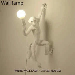 SANDYHA Nordic Retro Resin Monkey Wall Lamps for Living Room Home Decor Bedroom Led Lights Kitchen Island Dining Table Lightings