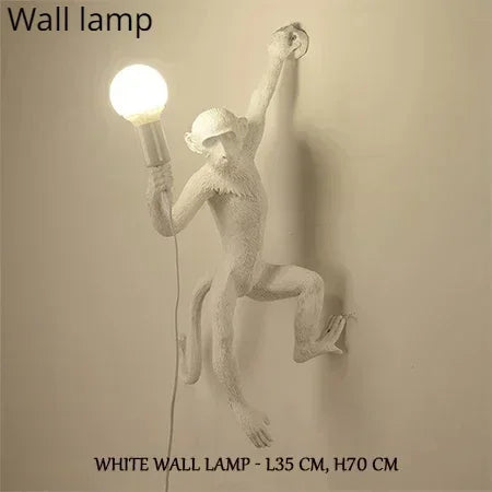 SANDYHA Nordic Retro Resin Monkey Wall Lamps for Living Room Home Decor Bedroom Led Lights Kitchen Island Dining Table Lightings