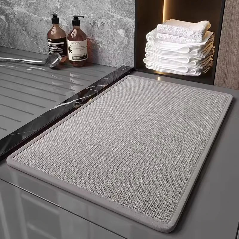 8mm Quick Dry Braided Standing Rug Bathroom Door Mat Water Absorbent Shower Non-slip Bath Mat