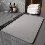 8mm Quick Dry Braided Standing Rug Bathroom Door Mat Water Absorbent Shower Non-slip Bath Mat