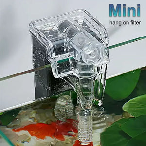 Mini Fish Tank Filter Small Wall Mounted USB Power Interface Household External Silent Water Purification Aquarium Aerator Pump