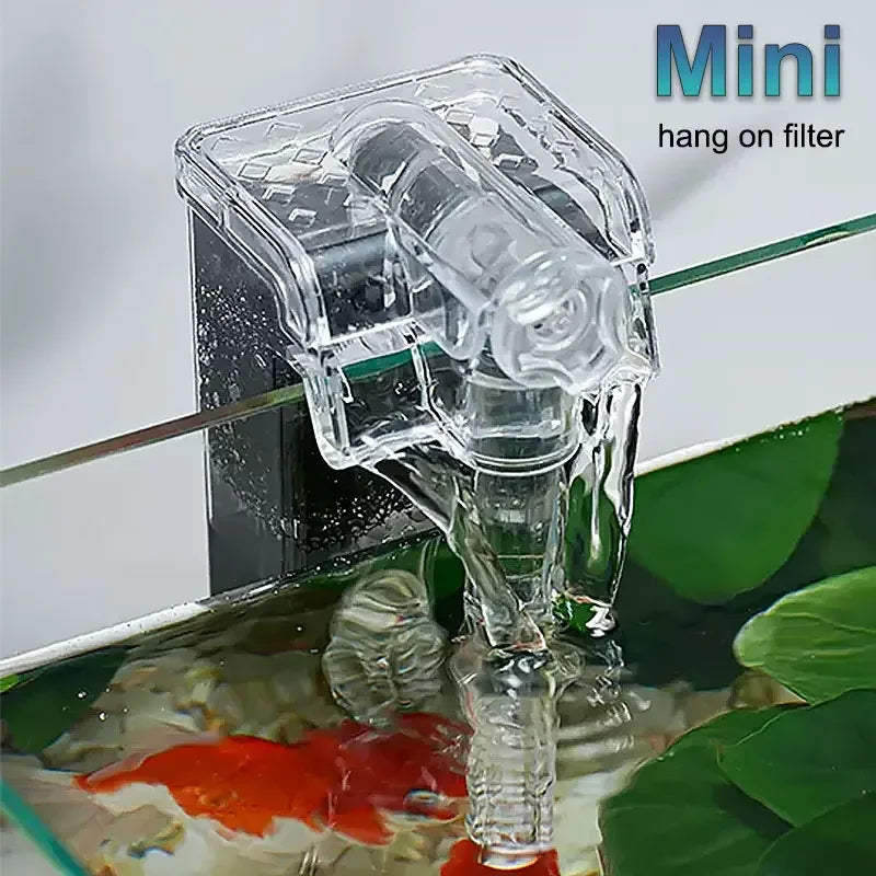 Mini Fish Tank Filter Small Wall Mounted USB Power Interface Household External Silent Water Purification Aquarium Aerator Pump