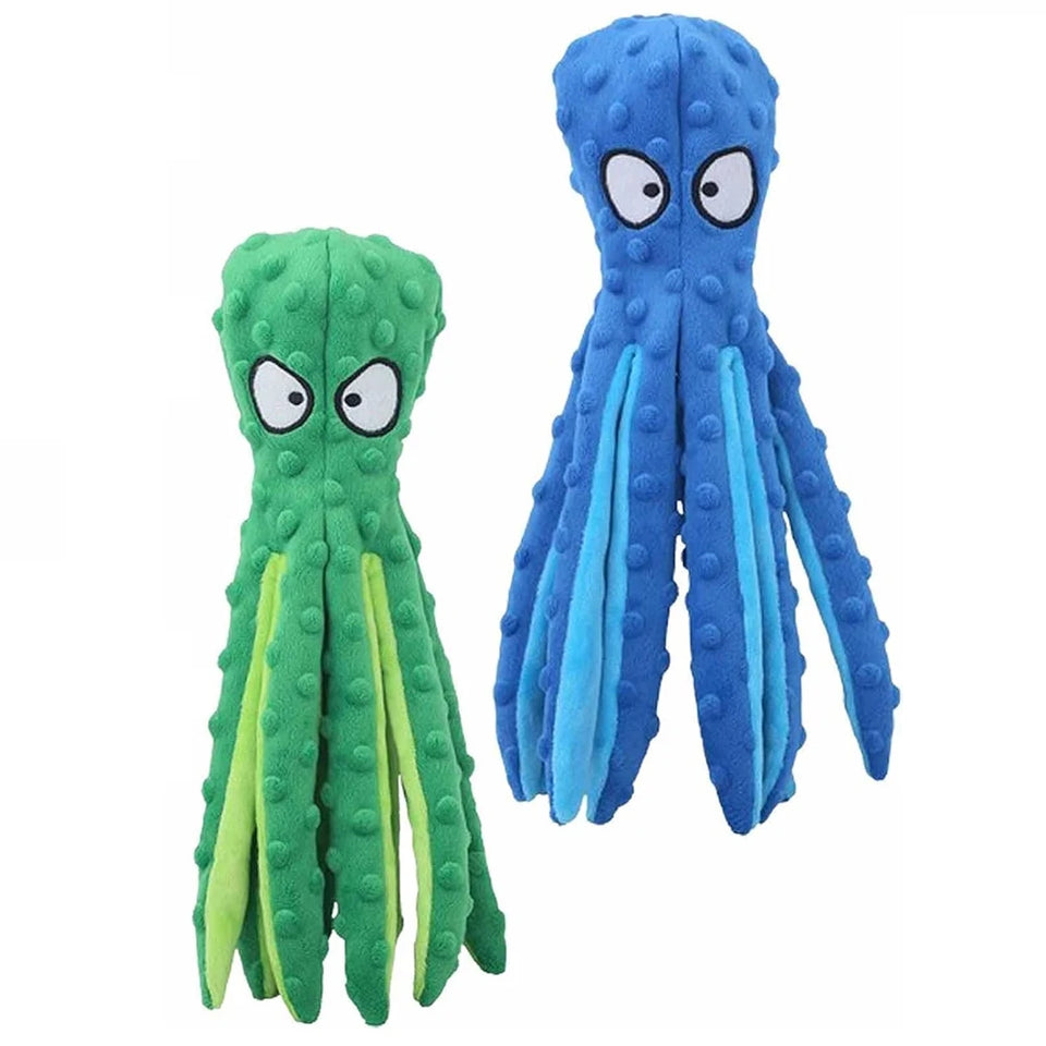 2Pcs Pet Plush Toy Octopus Dog Interactive Toy Indestructible Bite Resistant Sound Puppy squeaky Octopu Dogs Rattle Toys Supplie