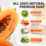 LKIAE Natural Carrot & Papaya Handmade Soap, Brightening, Clean Skin, Reduce Acne, Dark Spots, Face & Body Wash, 150g/3.53 oz