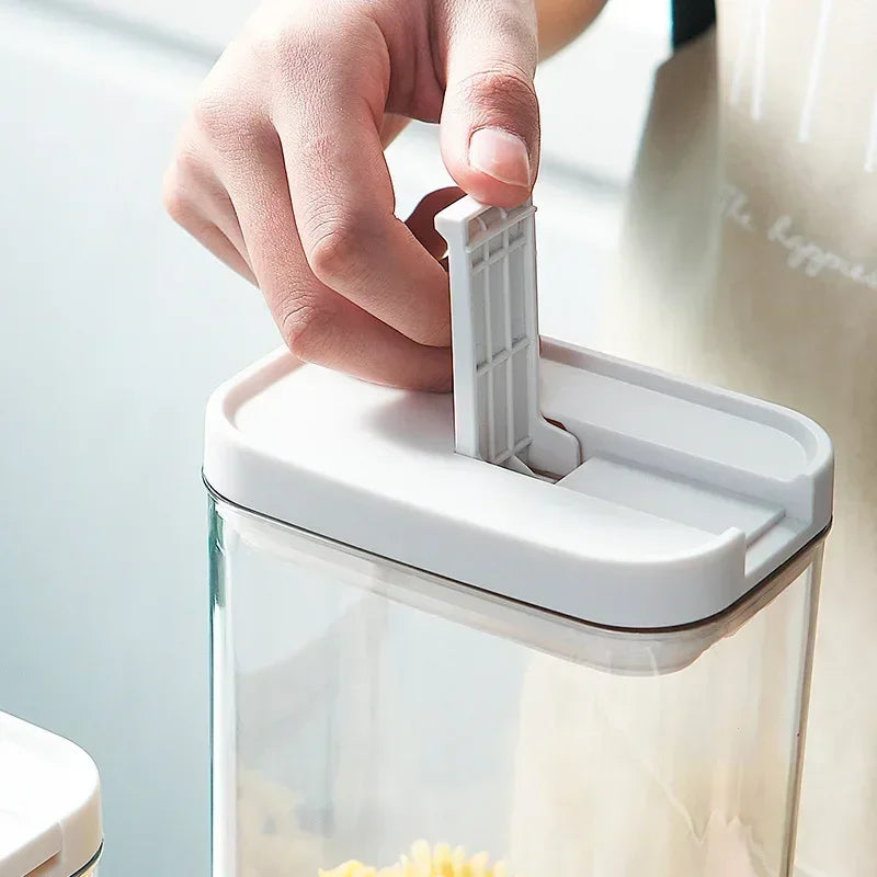 Clear Food Grade Plastic Storage Jar Airtight Seal for Kitchen Snacks Cereals Beans Kitchen Storage Organizer Kitchen Storage