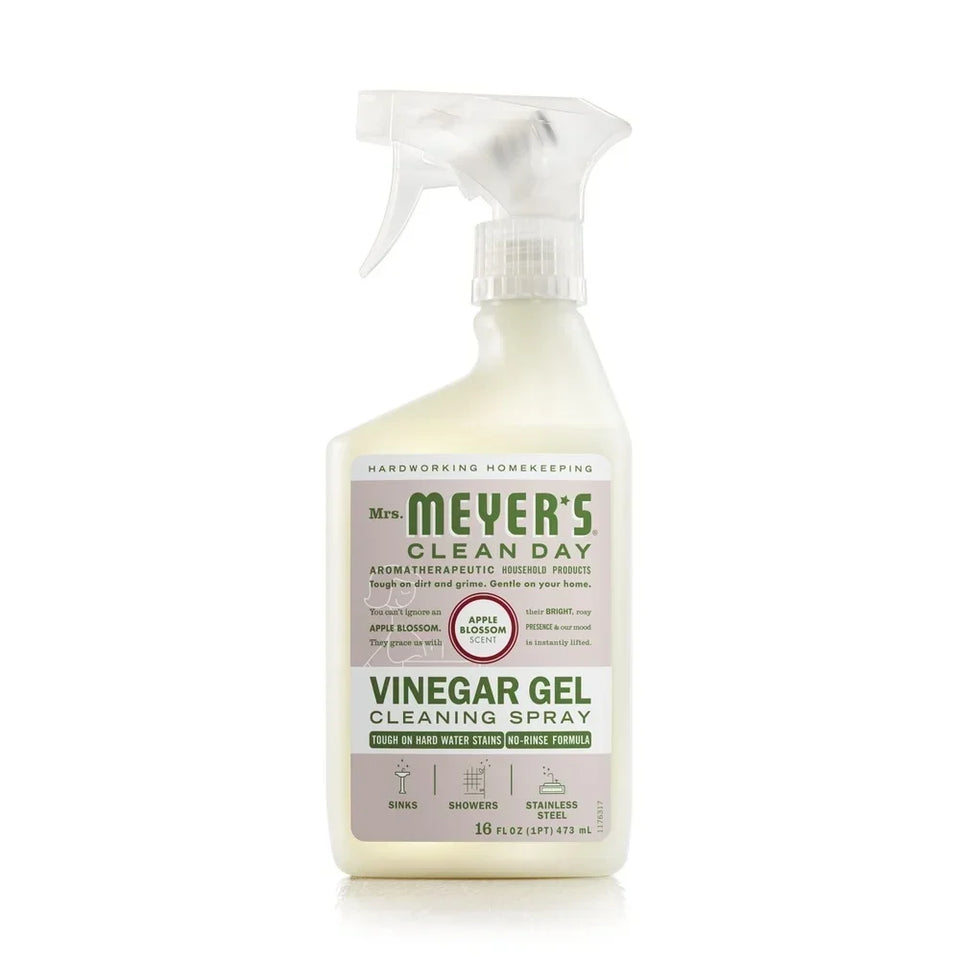 Vinegar Gel Cleaning Spray No Rinse Formula Plant Derived Bathroom Cleaner Streak Free Apple Blossom Scent 16 Fl Oz