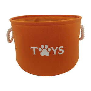 Round Pet Toy Basket Cat Dog Toys Storage Box Foldable Clothes Storage Basket with Handle Pet Supplies Dog Accessories