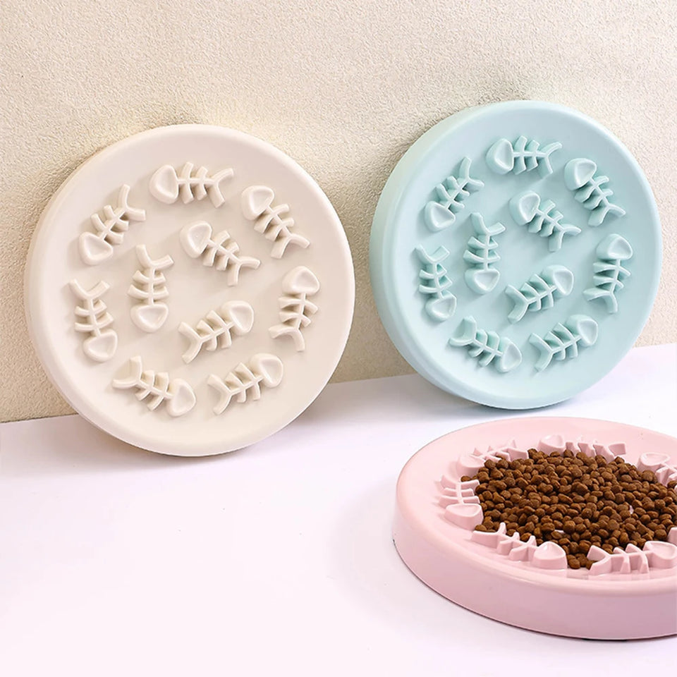 Fish Bone Dog Cat Bowl Anti Choking Slow Food Pet Bowl Pet Feeder Supplies