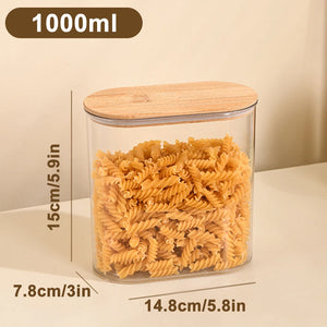 Hermetic Containers for Food Storage Pots Jar With Bamboo Lid Sealed Container Sugar Tea Cans Airtight Kitchen Coffee Jars