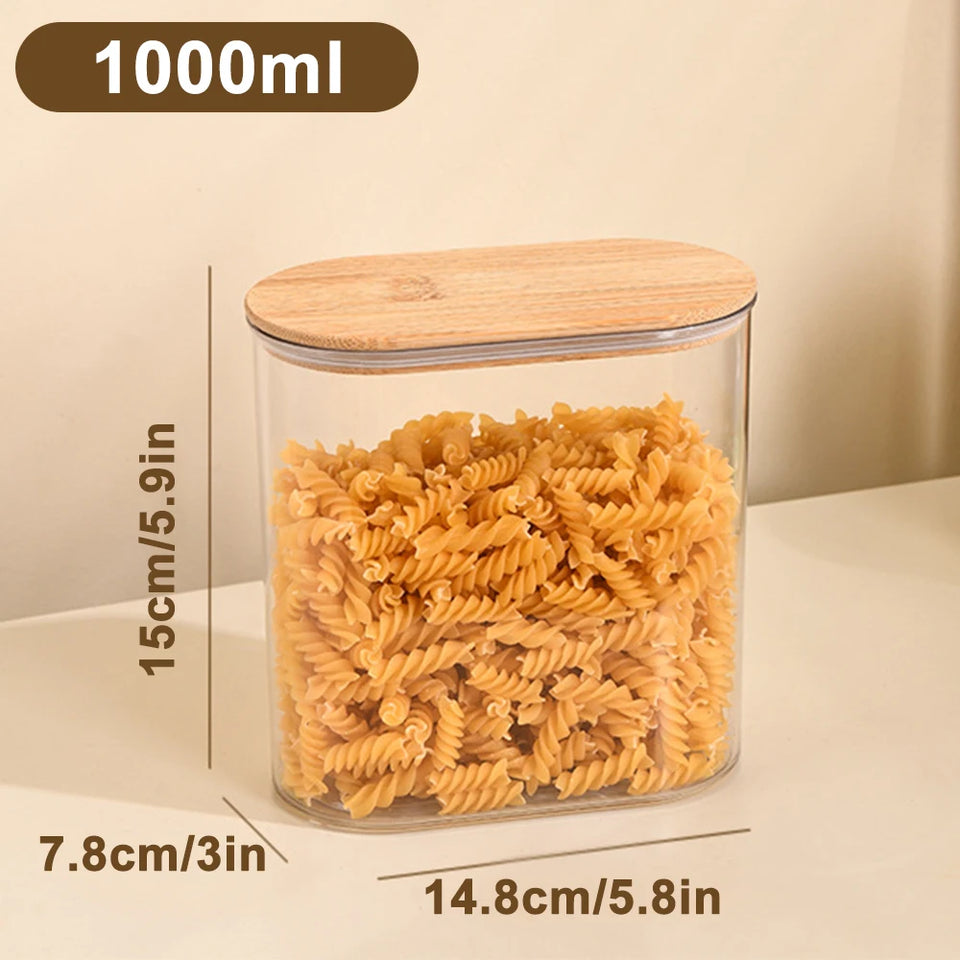 Hermetic Containers for Food Storage Pots Jar With Bamboo Lid Sealed Container Sugar Tea Cans Airtight Kitchen Coffee Jars
