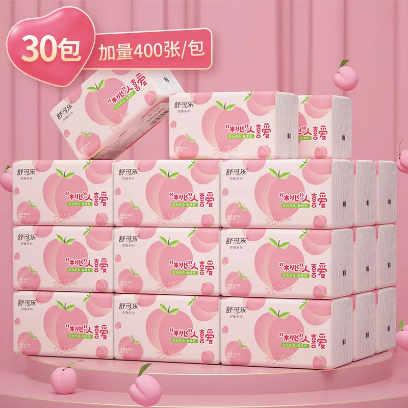 400 Sheets/pack Of Shukele Paper, 5 Layers Of Thickened, 80 Sheets/pack, Large Napkins, Large-sized Hand Wipes, Toilet Paper