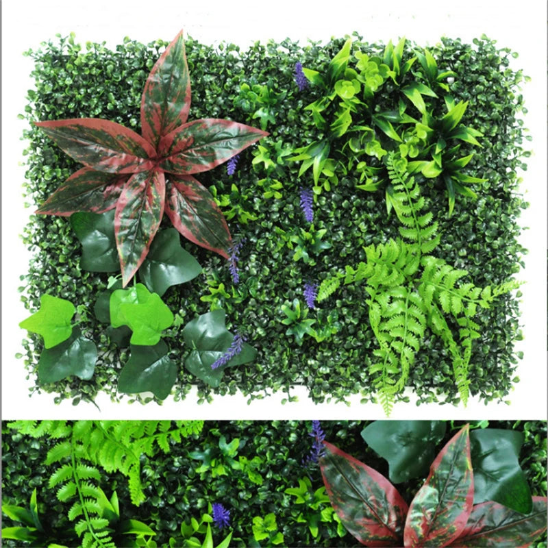 Green Artificial Plants Wall Panel Plastic Outdoor Lawns Fake Flowers Decor  Wedding Backdrop Party Garden Grass Flower Wall
