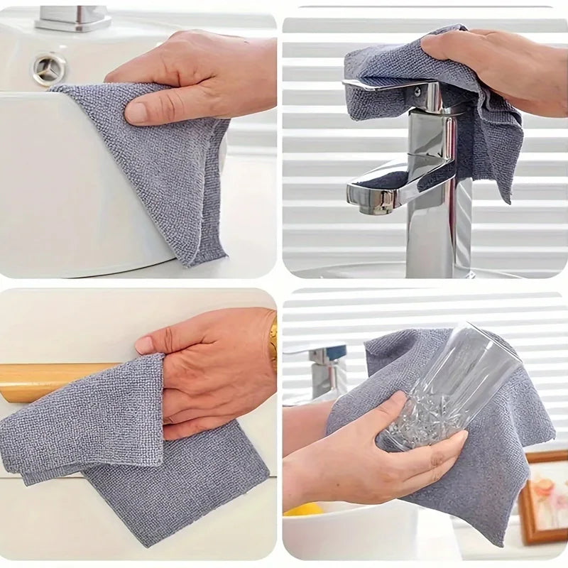 Microfiber Cleaning Cloths  - Reusable Lint-Free Towels for Kitchen, Dishes, Glass, Streak-Free & Oil-Resistant (Assorted