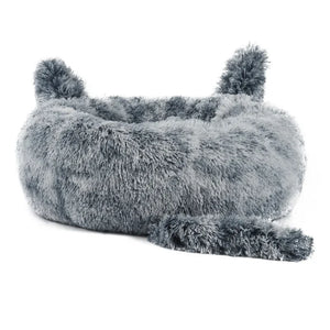 Cartoon Cat Bed Pet Nest Super Soft Warm Round Pet for Bed Semi Enclosed Dog and Cat House 2 in 1 Sleeping Bag Cat Princess Bed