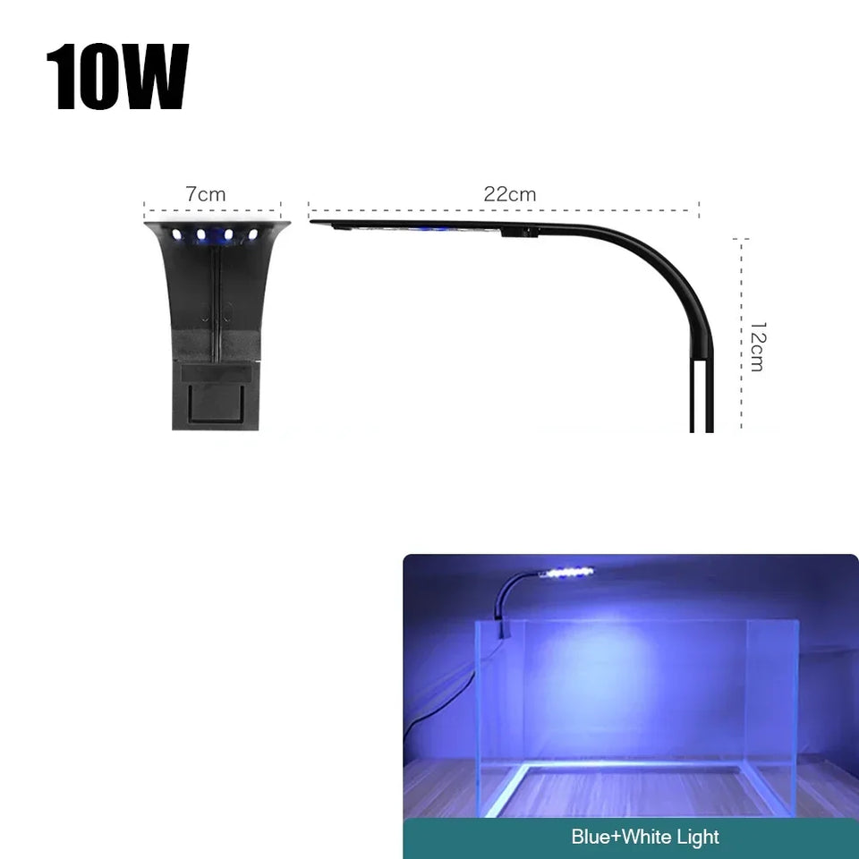 Ultra Thin LED Aquarium Light 5W/10W/15W Aquatic Plant Lighting Waterproof Clip-on Lamp For Fish Tank Plants Grow Light