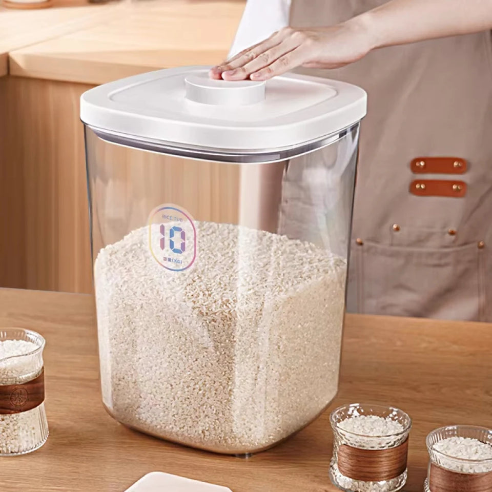 6L/12LSealed Rice Bucket Flour Storage Box Large Capacity Pet Grain Storage Bucket Cat Grain Bucket Miscellaneous Grain Rice Jar