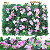 Green Artificial Plants Wall Panel Plastic Outdoor Lawns Fake Flowers Decor  Wedding Backdrop Party Garden Grass Flower Wall