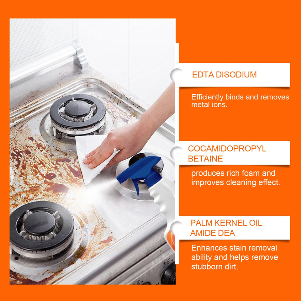 120ml Kitchen Oil Cleaner Remove Grease Stain Strong Decontamination Household Oil Dirt Cooktops Stoves Cleaning Spray Easy Use