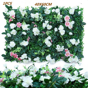 Green Artificial Plants Wall Panel Plastic Outdoor Lawns Fake Flowers Decor  Wedding Backdrop Party Garden Grass Flower Wall