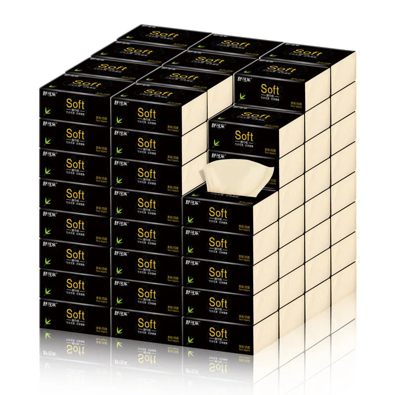40 packs of four layer thick bamboo pulp natural color toilet paper napkins, 240 sheets of toilet paper for home use