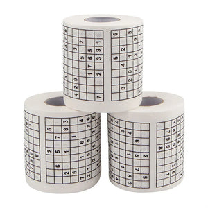 Sudoku game toilet paper, office and home puzzle roll paper, home creative fun toilet paper, wood pulp toilet paper