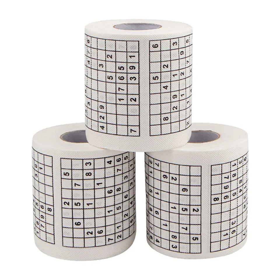 Sudoku game toilet paper, office and home puzzle roll paper, home creative fun toilet paper, wood pulp toilet paper