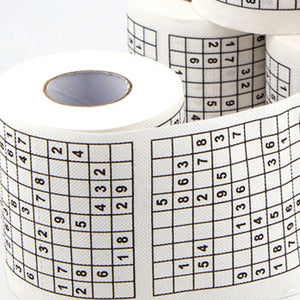 Sudoku game toilet paper, office and home puzzle roll paper, home creative fun toilet paper, wood pulp toilet paper